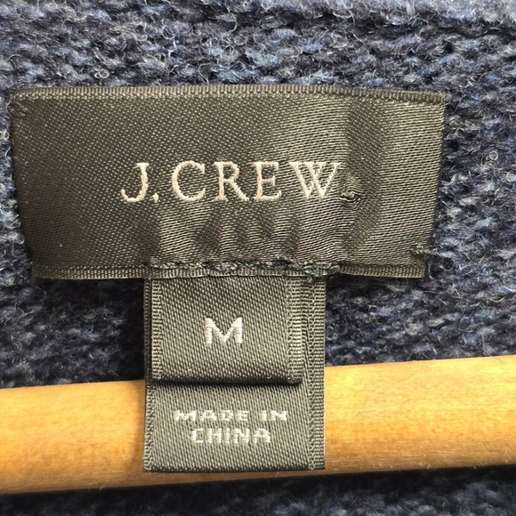 J Crew Sweater Mens Small Blue Lambswool Shawl Collar Knit Long Sleeve Pullover - Picture 4 of 12